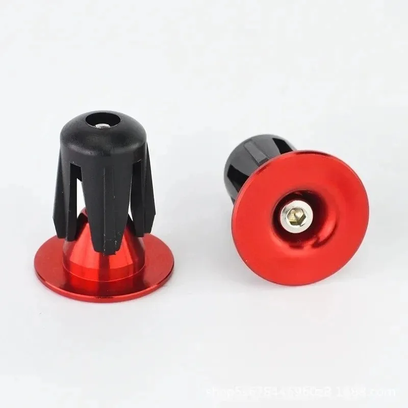 1쌍 자전거 핸들바 엔드 플러그 알루미늄 합금 산악 도로 자전거 핸들바 엔드 캡 자전거 다색 잠금 핸들 커버