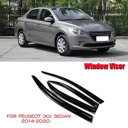 For Peugeot 301 Sedan 2014 2015 2016 2017 2018 2019 2020 Side Window Deflector Door Visor Wind Shields Sun Rain Guards Raincoat