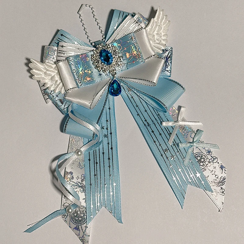 Double Layer Bow Pendant Versatile Ribbon Anime Ita Bag DIY Pendant Bag Lolita Two-Dimensions Ita Bag Jewelry Gift For Friends