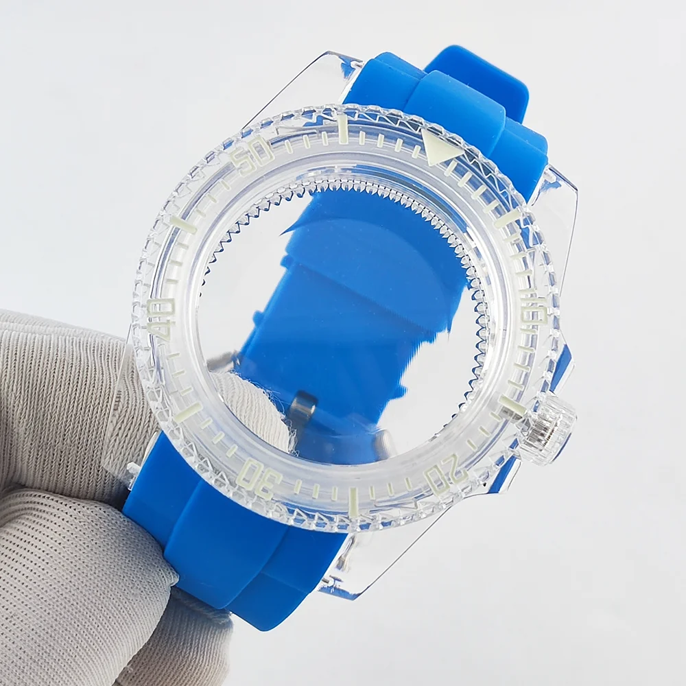 40mm men's watch case acrylic transparent case NH35 watch case suitable for 28.5mm watch case NH35 watch case