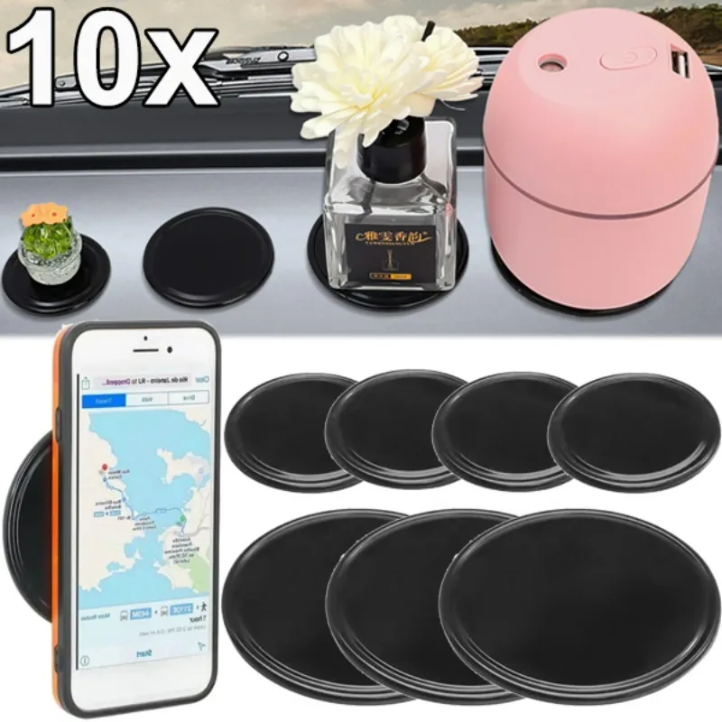 

Black Car Non-slip Mat Interior Ornament Adhesive Pad Auto Placemat Instrument Center Console Fixed Auto Accessories Sticky Pads