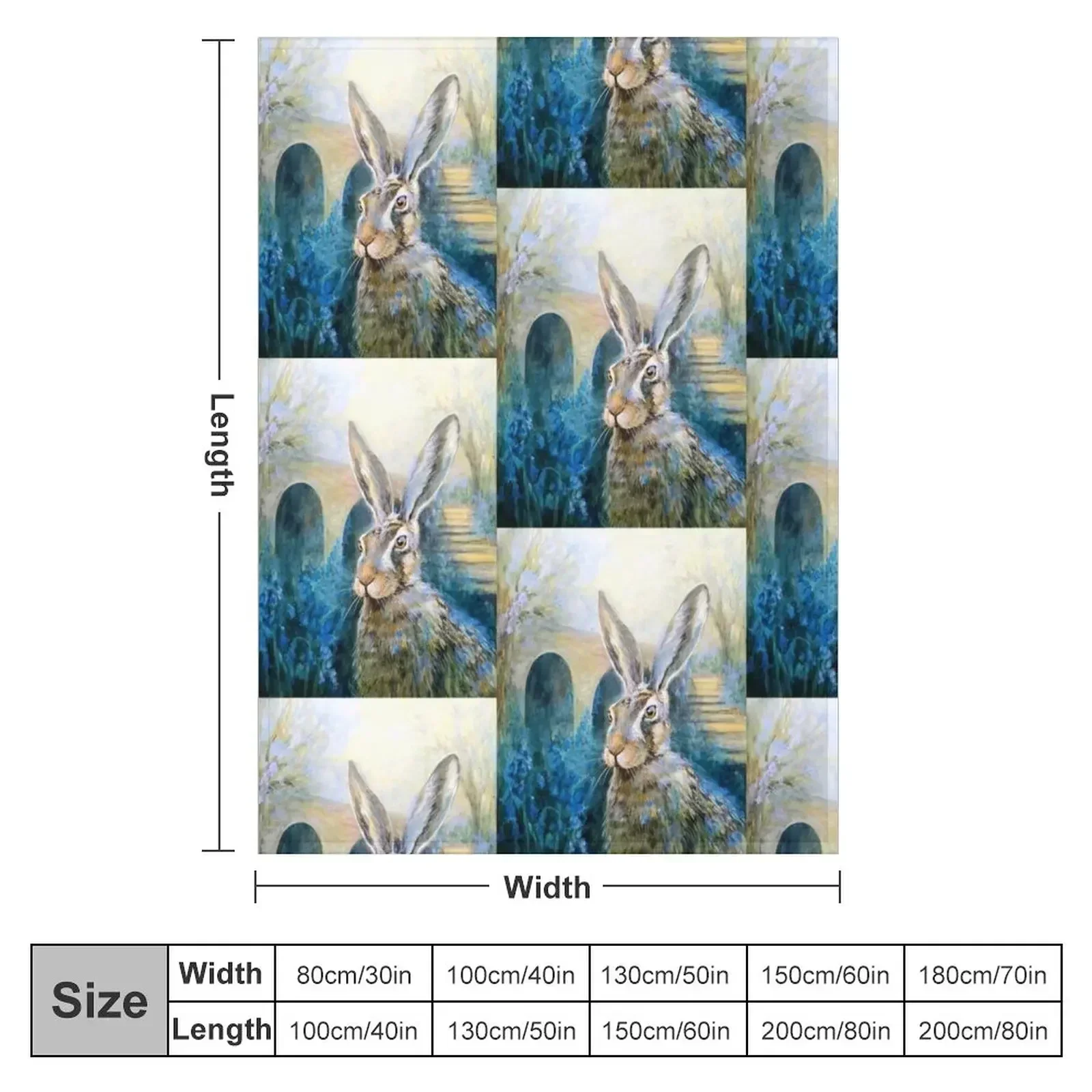 Bluebell Hare Throw Blanket couch cozy soft plush fuzzy picnic outdoor blanket