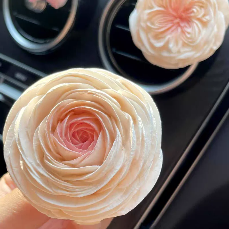 3D Flower Aromatherapy Gypsum Mold Rose Silicone Gips Mould Car Ornament Candle Decoration Supplies