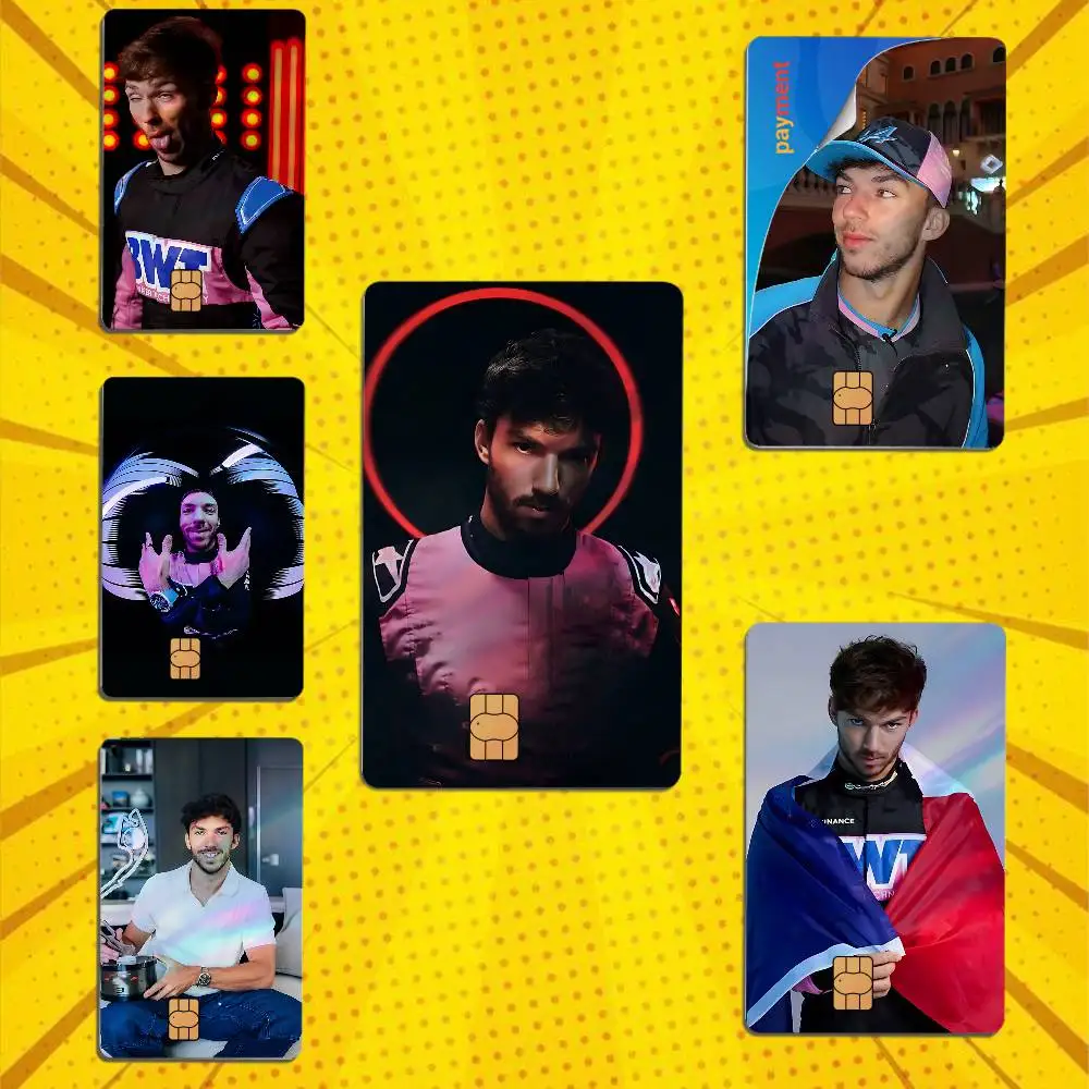 High Speed P-Pierre Gasly  High Quality Anime Laser PVC Sticker Film Skin Cover For Metro Debit Credit Card  Access Card