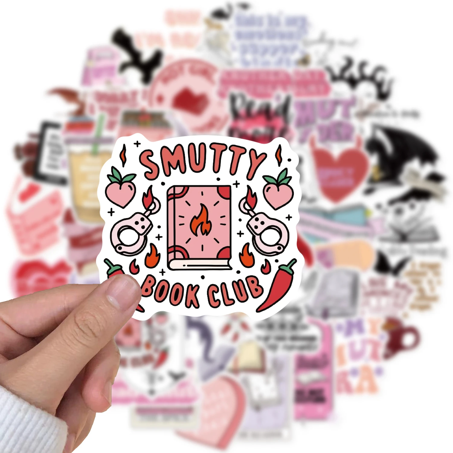 50PCS Cartoon Bookish Smutty Reading Graffiti Waterproof Stickers Creative Trendy Fridge Mug Skateboard Guitar Helmet Sticker