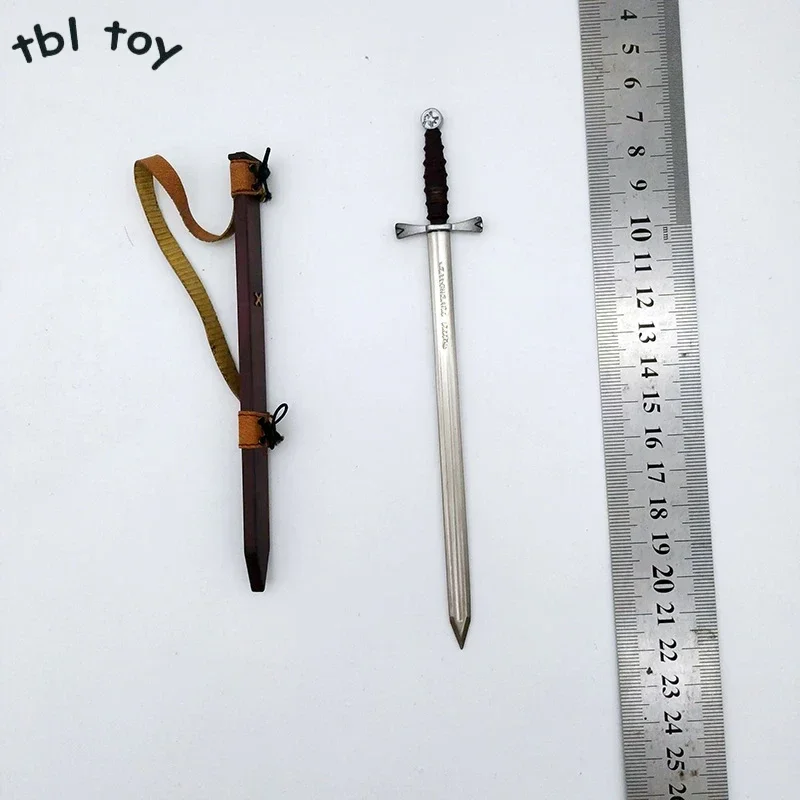 1/6 Scale Alloy Sword with Plastic Scabbard Model Action Figure for 12in Action Scene Toys Collection