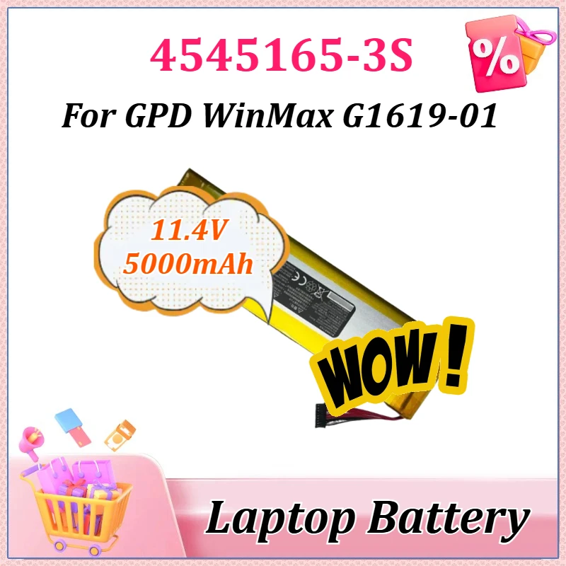 

Новая высококачественная сменная батарея для ноутбука GPD WinMax G1619-01, 11.4В, 5000мАч, 57Втч, 4545165-3S, повышенной емкости