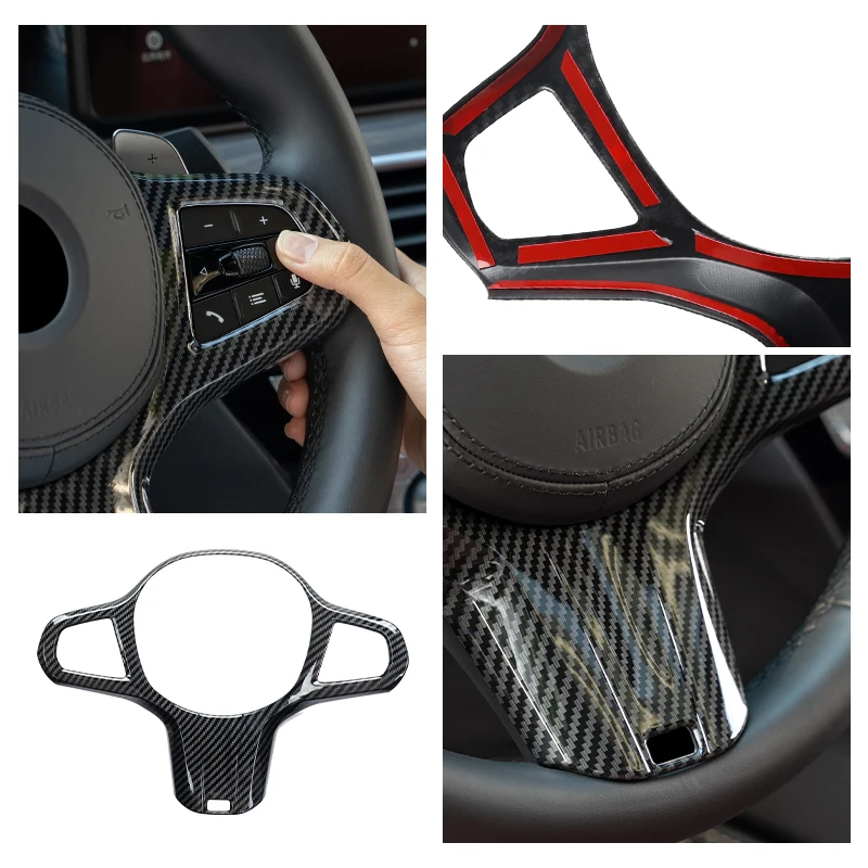 Carbon Fiber Car Steering Wheel Panel Decoration Trim Frame Cover For BMW G30 G32 G20 G22 G23 G26 X3 X4 G01 G02 X5 X6 X7 G05 G07