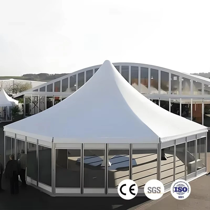 Custom Large Polygon Hexagonal Tent Aluminum Frame Outdoor Sports Event Football Stadium Horse Racing Marquee Tent Design