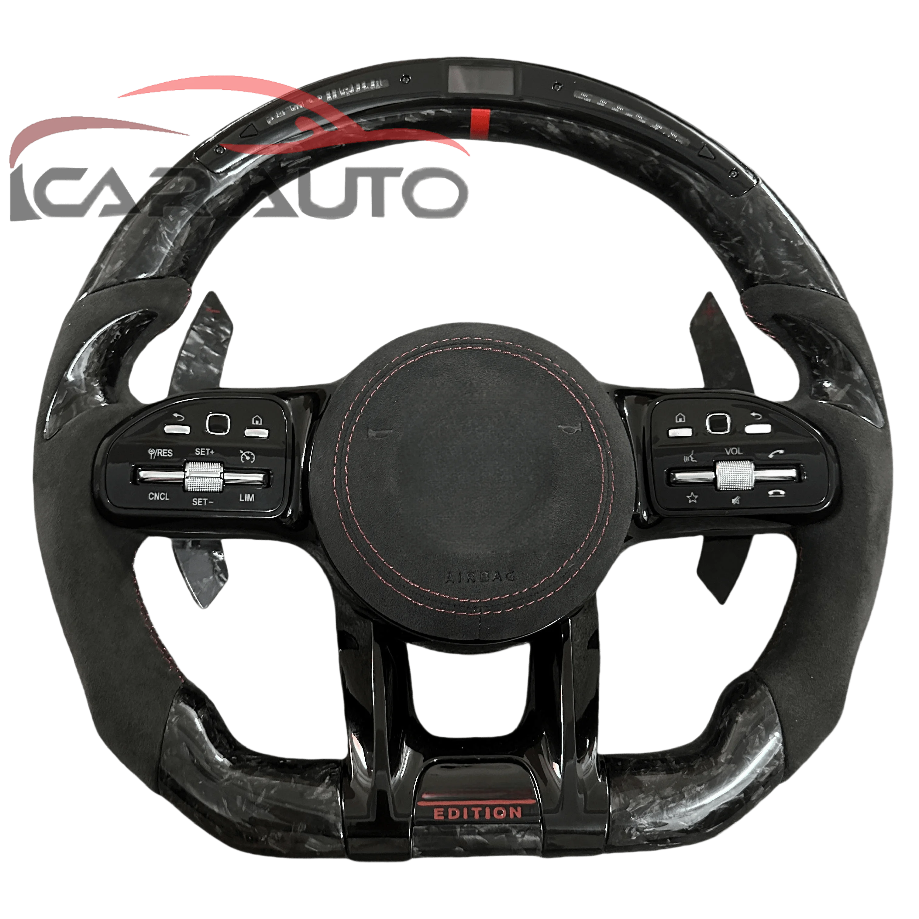 For Mercedes-Benz S300 S320 S420 S500 W204 W212 W213 W205 W447 E63 GLC Class LED Display Customized Alcantara Steering Wheel
