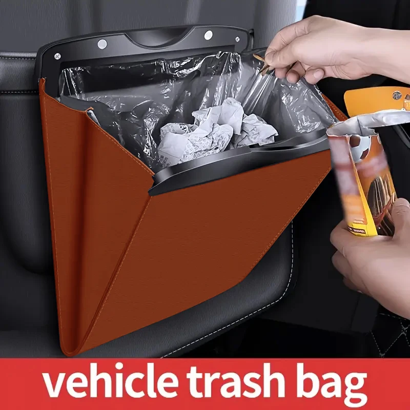 

Storage Bag Accessories Car Trash Bag Waterproof Storage Bucket For car Seat Back Portable Auto Front-Row Hanging Trash Box