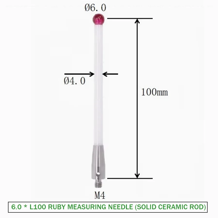 ماكينة بتحكم رقمي بالكمبيوتر مسبار M4 Renishaw روبي السيراميك قياس إبرة قضيب السيراميك الصلب A-5000-3709/3712 6.0 مللي متر