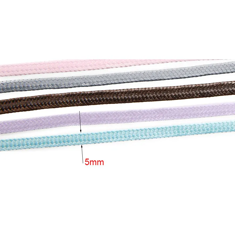 10meters 5mm Flat Wax Cord Thread Black Brown Color Beading Waxed Rope String For Diy Bracelet Necklace Findings Jewelry Making