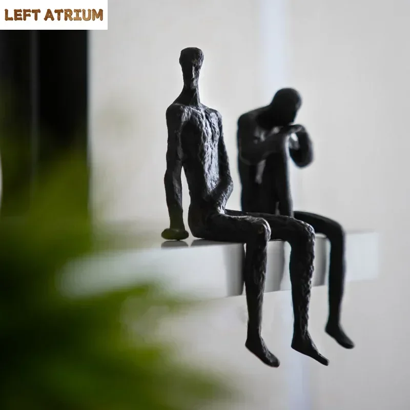 

Minimalist Black/Golden Character Sculpture Desk Decoration Ornaments Modern Design Creative Alloy Crafts Abstract Figure Statue
