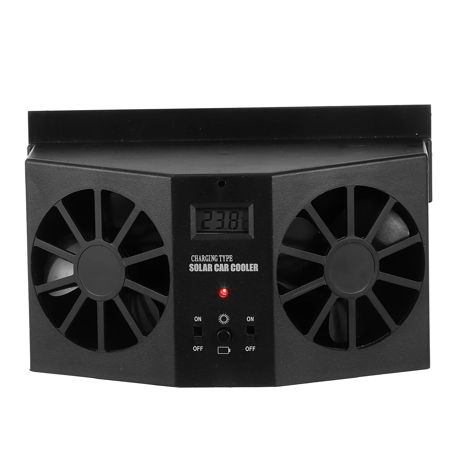 

Car Window Exhaust Fan for Backseat Compact ABS Ventilator Car Solar Powered Fan Fans Cooler Auto Cable Adapter Socket