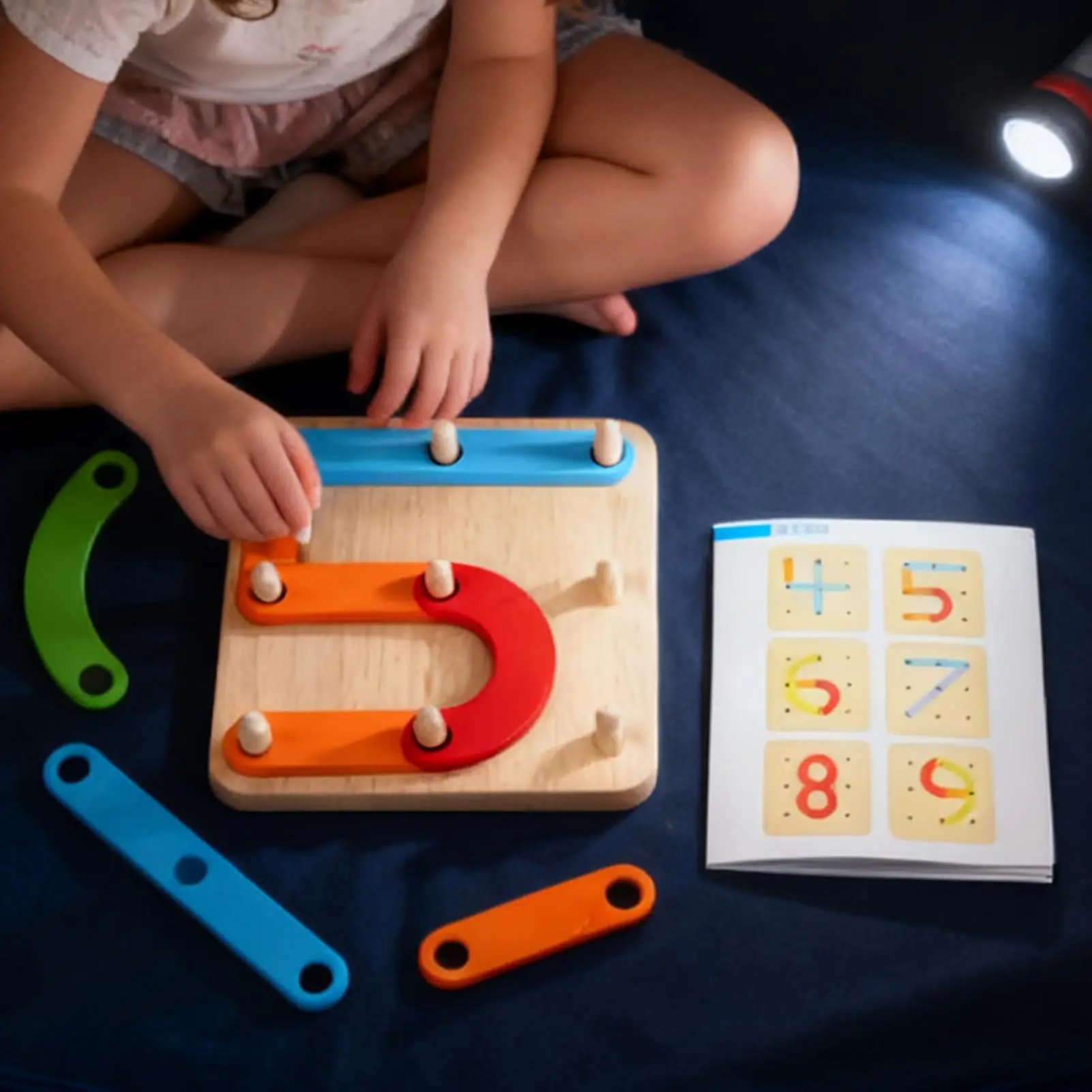 Puzzle Alphabet en bois, panneau perforé de couleurs assorties, jouets en forme de chiffres, motricité Fine, jouets éducatifs pour les tout-petits et les enfants