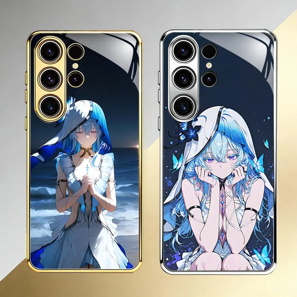 The Shorekeeper Wuthering Waves Phone Case For Samsung S26 S25 S24 S23 S22 S21 Plus Ultra FE Edge Electroplated glass