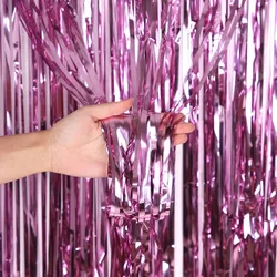 1PC Multicolor Party Backdrop Rain Tinsel Curtain Laser Rain Curtain Wedding Stage Birthday Party Event Decoration New Year