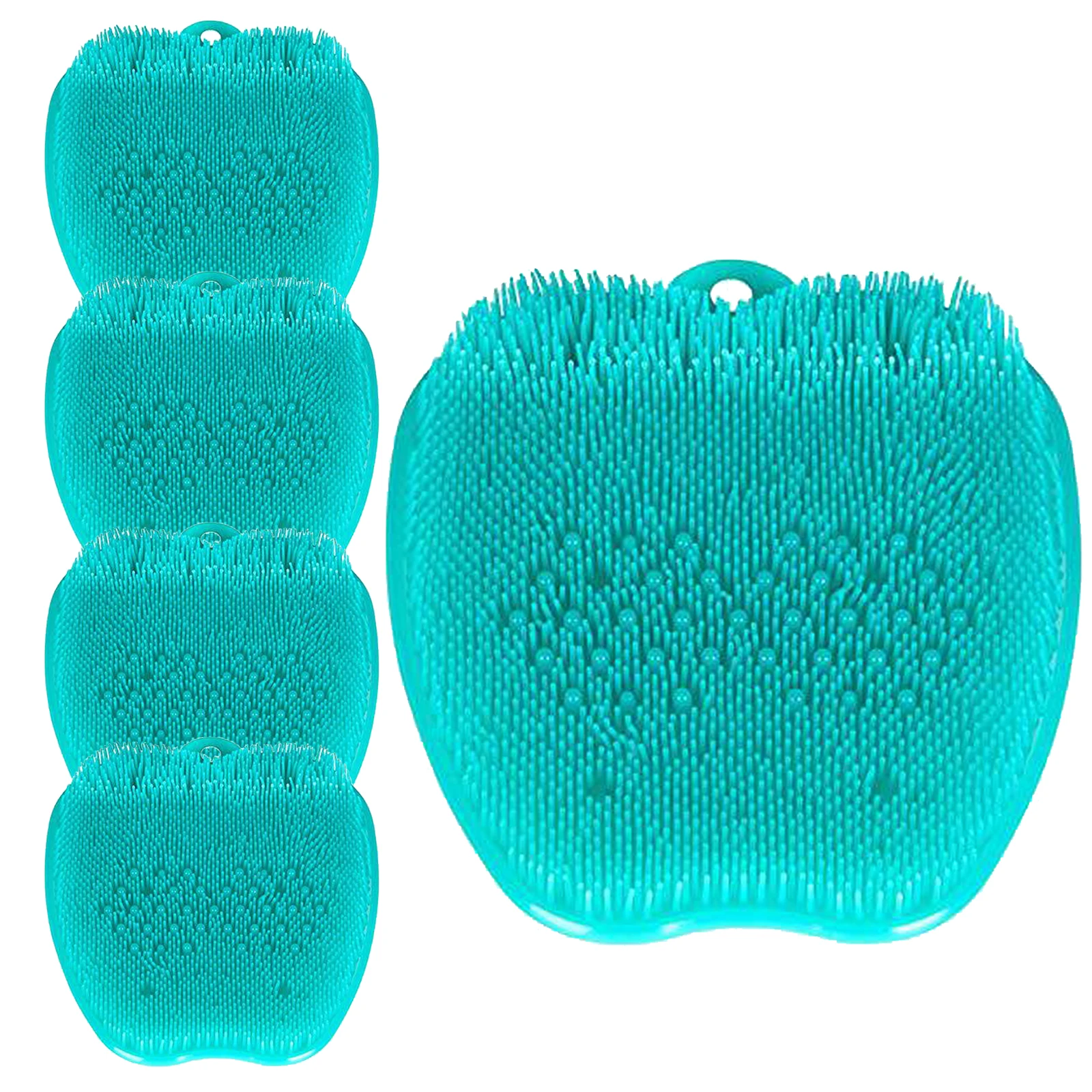 

5PCS/1PCS Foot Massage Scrubber PVC Shower Foot Scrubber Cleaner with Non-slip Suction Cups Multifunctional Massage Mat Bathroom