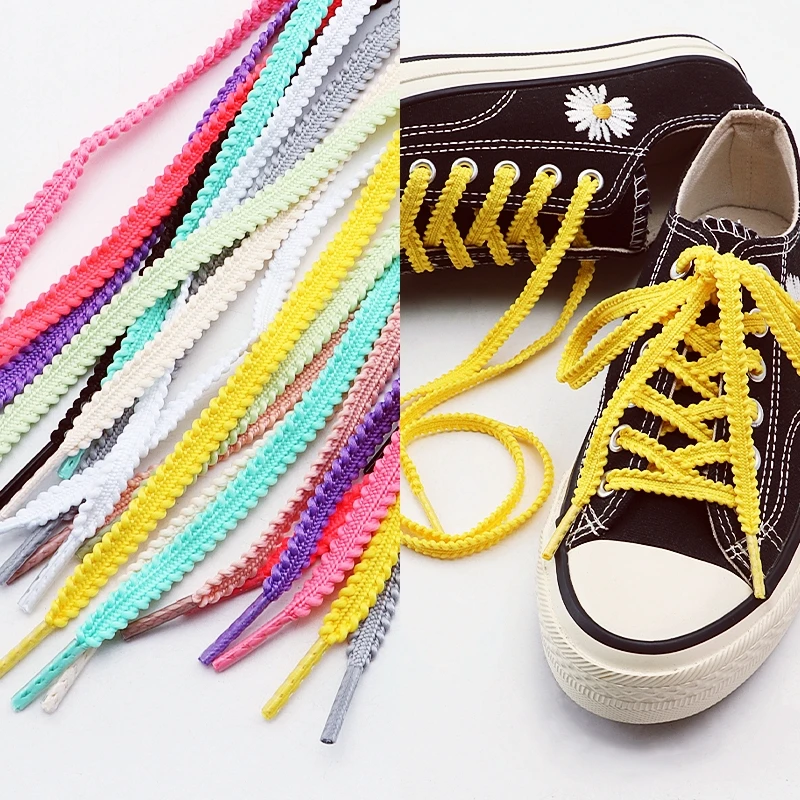 2Pair Flat Rope Shoelaces for Running Sneakers 6MM Elastic Athletic Shoelaces Replacement for Trainers 120/140/160CM Accessories