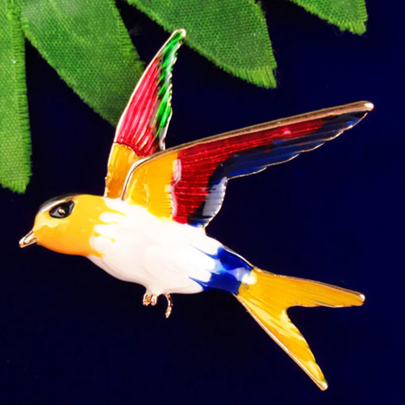 

Colorful Enamel Flying Swallow Brooch Pins For Women Animal Bird Broche Jewelry Gift ZY282