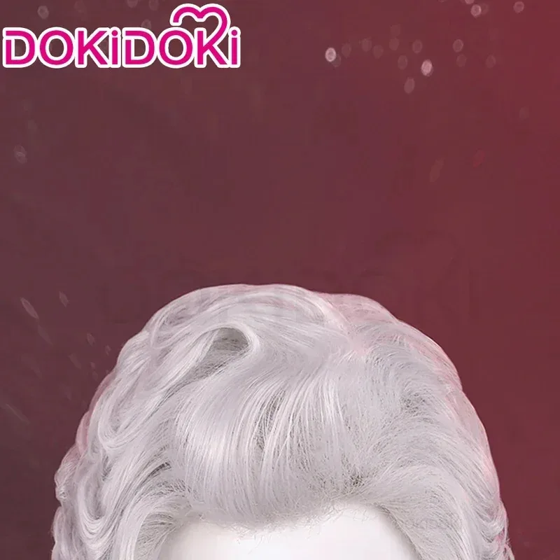 IN STOCK Astarion Cosplay Wig Game Wig DokiDoki Cosplay Wig 32cm Men Astarion Vampire Cosplay Short Curly Silver Hair Free Cap
