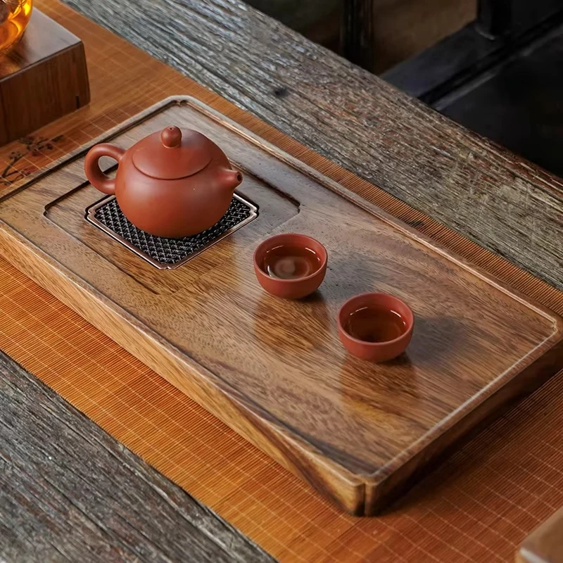Walnut Wood Tea Tray Square Small Creative Rectangular Tea Tray Chinese Restaurant bandeja de bambu para cozinha Tea Supplies