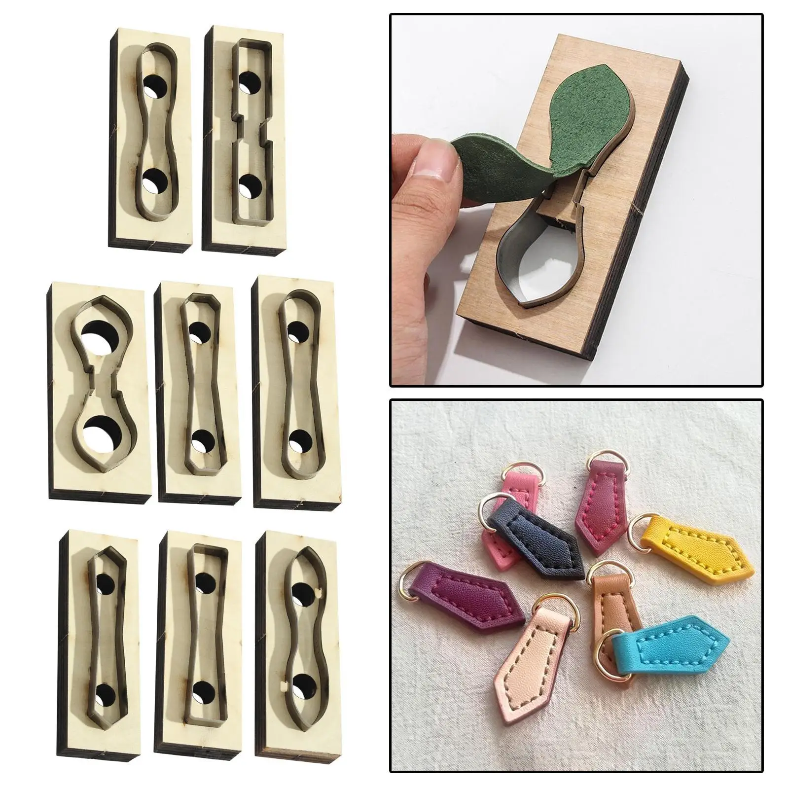 Leather Cutting Die Cutter Leather Mold for Key Ring Crafts Jewelry Making Leather Scrapbook Embossing Diy Wooden Template Knife