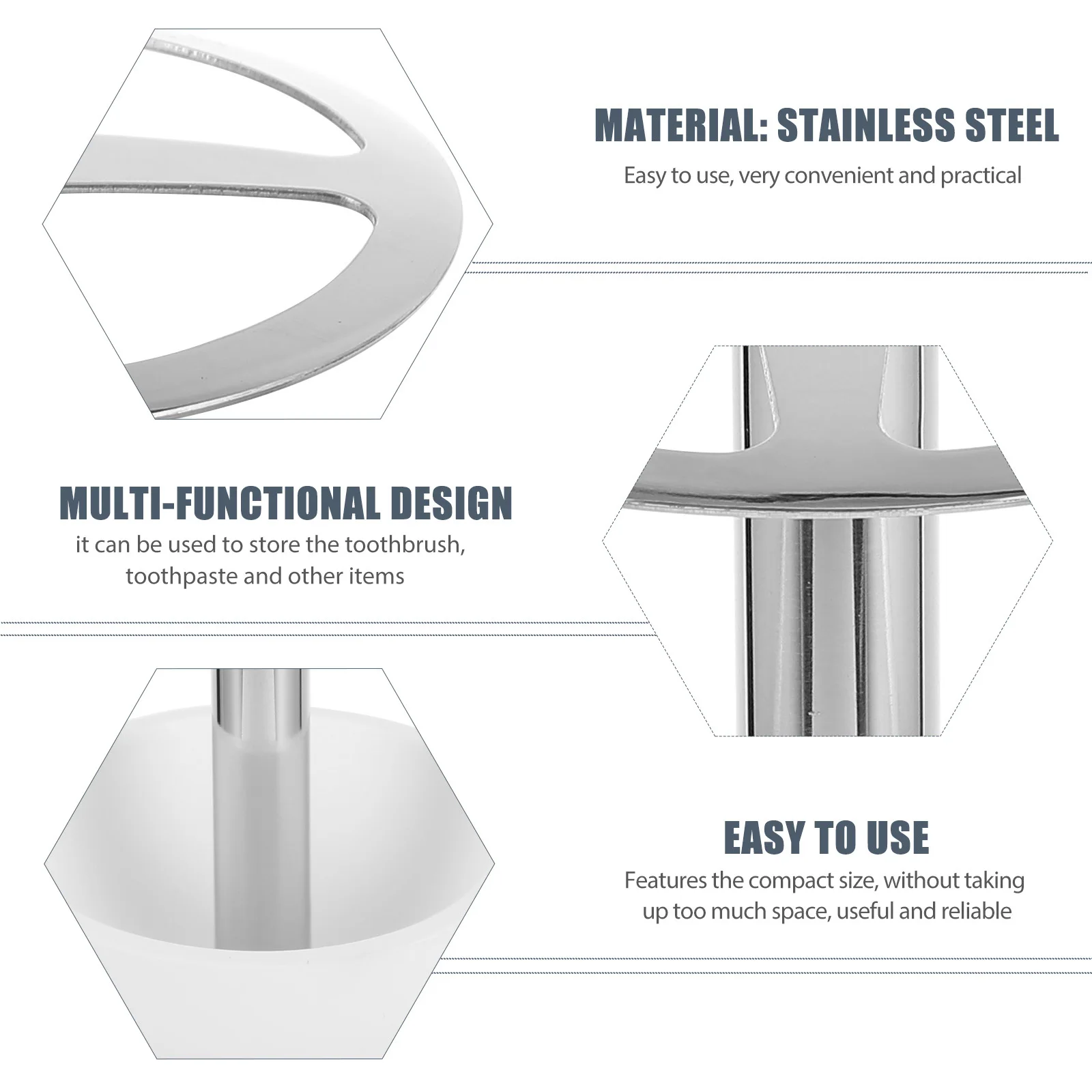 

Подставка для зубных щеток из нержавеющей стали, настольный органайзер для ванной комнаты, многофункциональная подставка для зубных щеток для домашнего использования