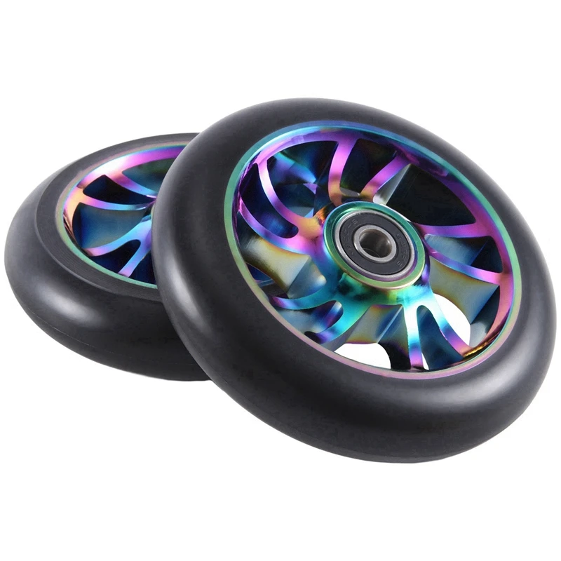 

2Pcs Colorful Aluminium Stunt Scooter Wheels Aluminum Scooter Wheel Wheels Accessories 110 Mm Scooter Accessories