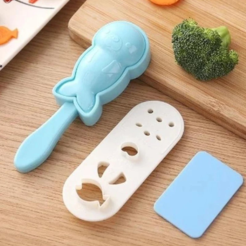 Molde para Arroz de Sushi, Cortador Decorativo, Herramienta DIY para Sándwiches, Bolas de Arroz Japonesas, Sushi Bento, Algas Marinas, Cocina Infantil, 1 Set, Lindo León Marino