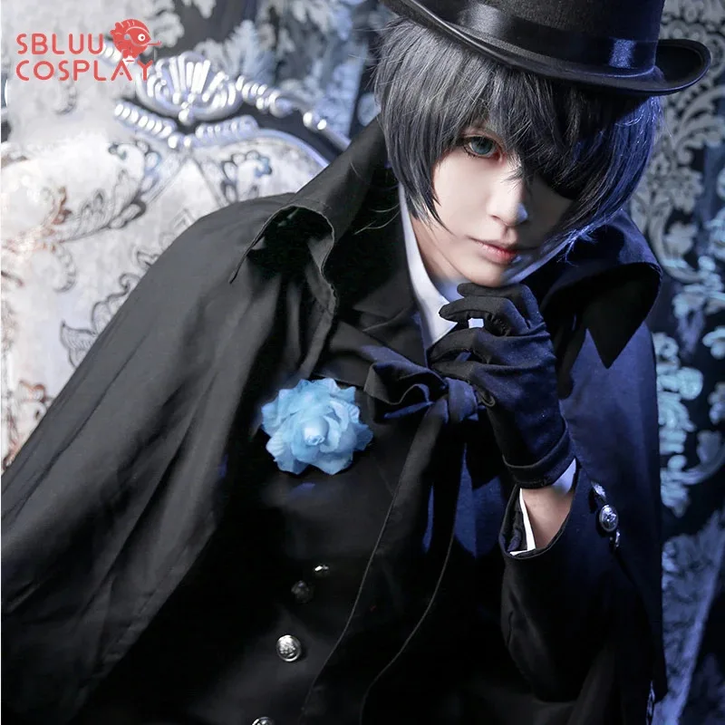 

CySBluuCosplay аниме Черный дворецкий Сиэль Фантомхайв похоронный косплей костюм Kuroshitsuji костюм на Хэллоуин