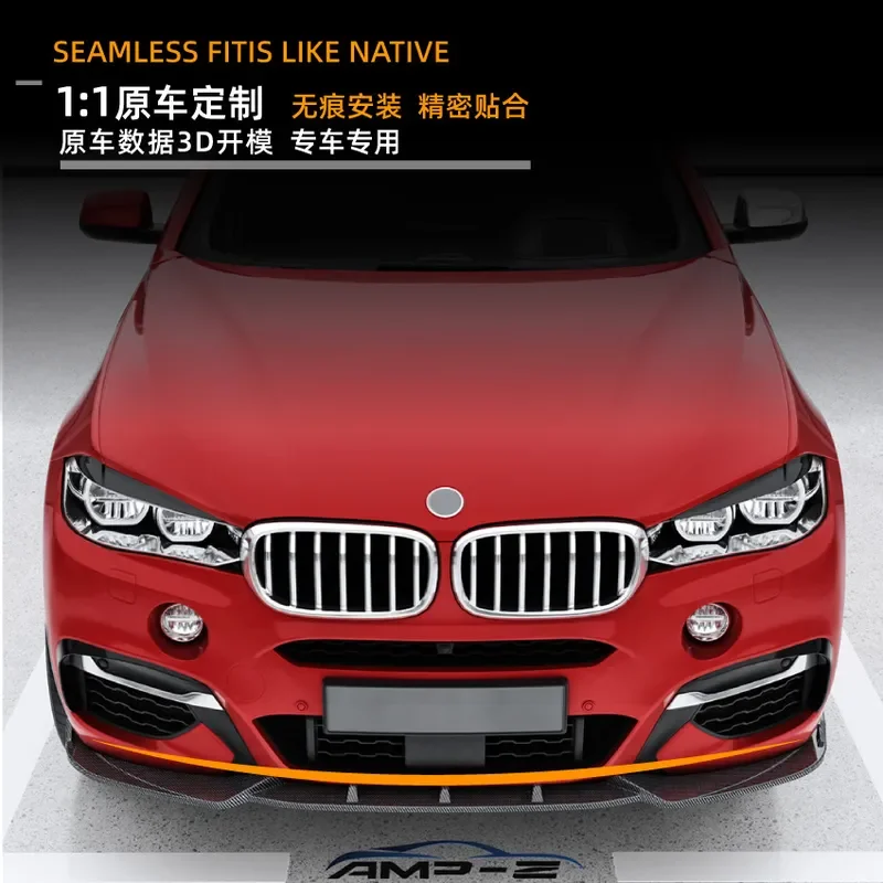 For BMW X6 F16 Sport 2015-2019 Front Bumper Lip Spoiler Body Kit Splitter Diffuser Trim Car Styling Accessories