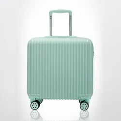 New Green/Pink/Silver/White Spinner Women Travel Suitcase 18 Inches Luggage With Trolley Super Compressive Material  ABS+PC