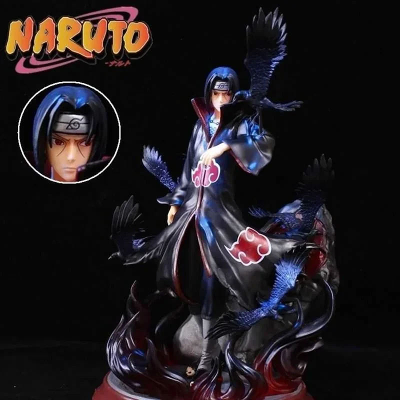 29cm Naruto Uchiha Itachi Action Figure Naruto Shippuden Uchiha Itachi and Crow Anime Figurine Toy PVC Collection Model Toy