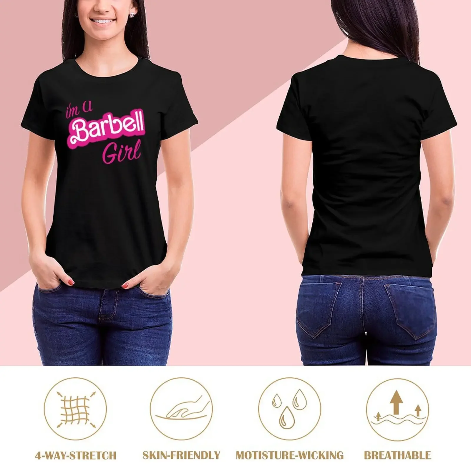 I'm A Barbell Girl T-Shirt Short sleeve tee quick-drying sublime cropped t shirts for Women