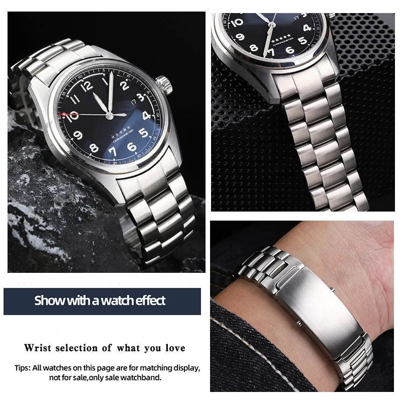 For Longines Pioneer Series L3.811.4 Watch Band Men\'s Waterproof Bracelet 22mm High Quality Solid Precision Steel Watch Chain