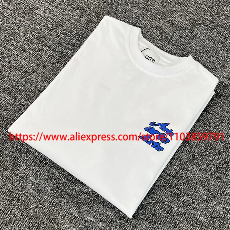 

Streetwear Fashion ARTE T-shirt High Quality Letter Logo Printed Tees Men Women Summer Casual White Arte Short Sleeves Tops