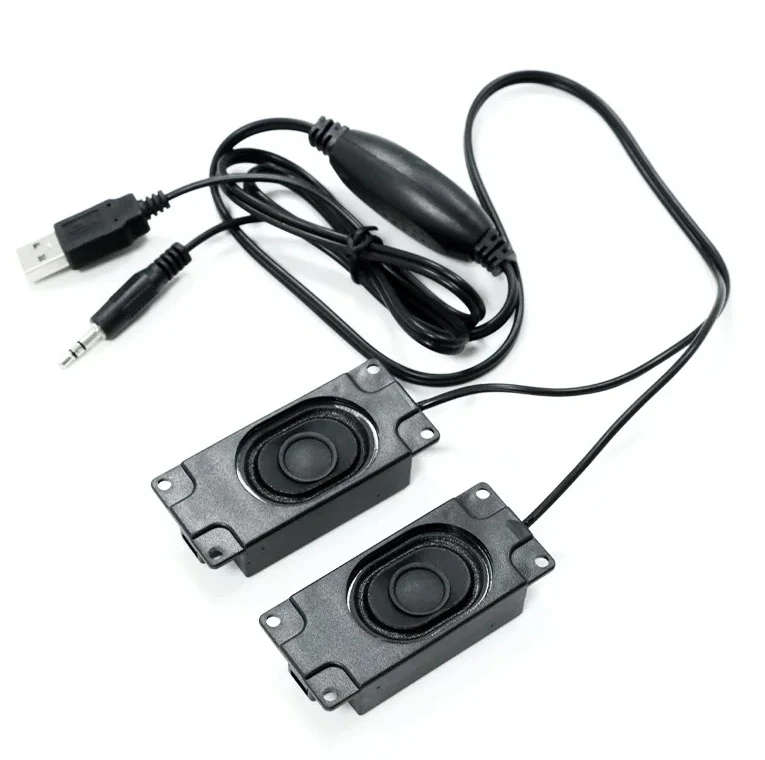 

1 набор из 2 динамиков большой емкости с USB-драйвером и усилителем Plug and Play, источник питания USB 3070