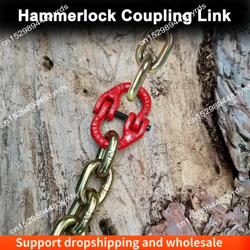 AA86 ความปลอดภัย CHAIN Connector Link, 1/2IN TOW Hitch Hammerlock Coupling Link, 2 แพ็ค G80 โลหะผสมเหล็ก CHAIN CONNECTOR