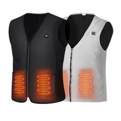Electric Heated Jacket Men Women Sportswear Heated Coat Winter Skiing Electric Heated Vest USB Heating Jacket For Camping Hiking
