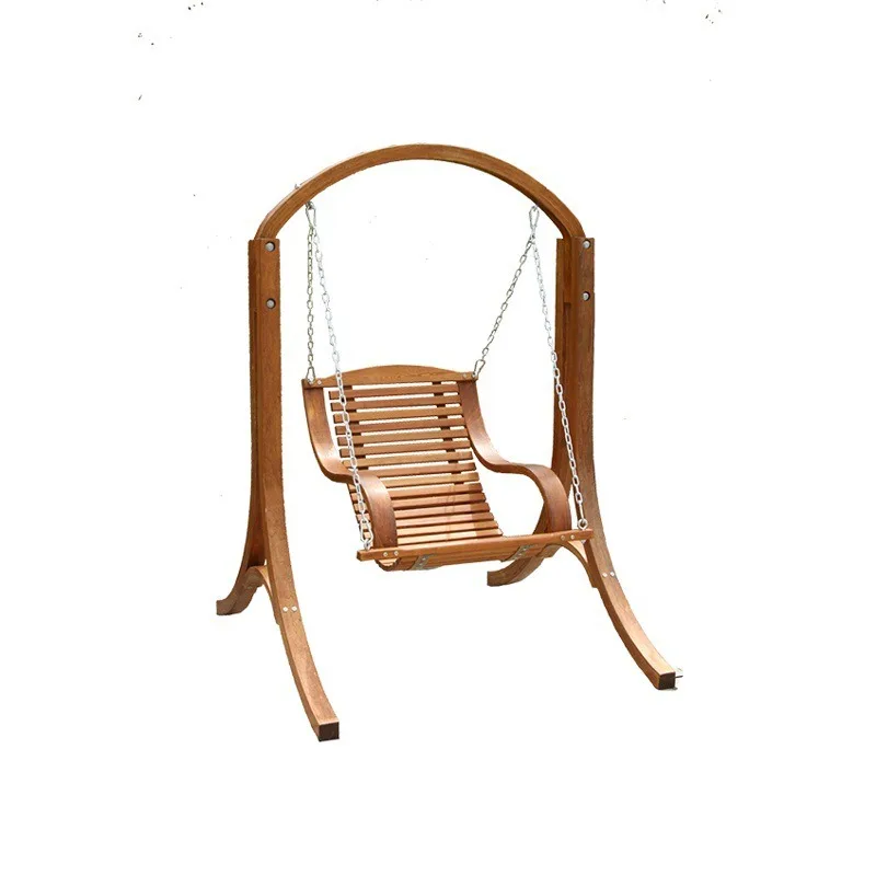 Outdoor swing anti-corrosive solid wood adult outdoor solid wood rocking chair