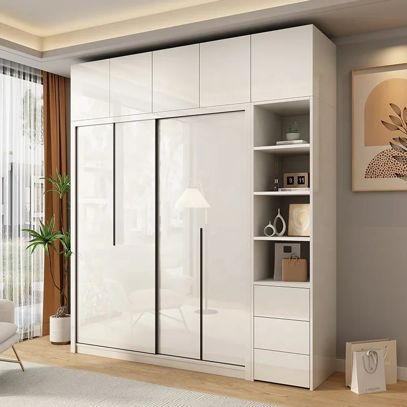 Modern Luxury Style Bedroom Furniture Color Optional Wooden Wardrobe Cabinet Closet with Storage