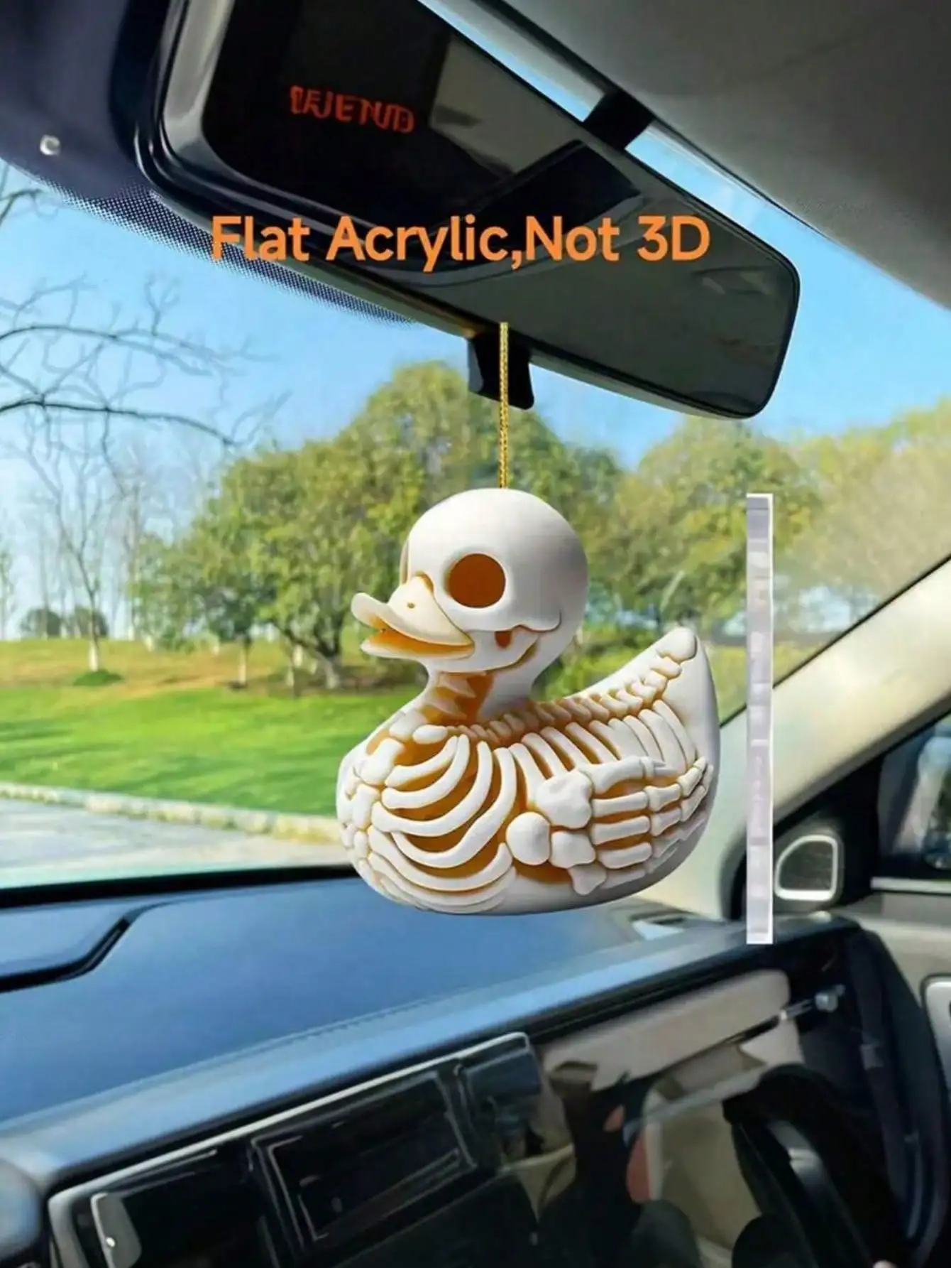 Skeleton Duck 2D Acrylic Flat Ornament Car Mirror Keychain Accessory Backpack Pendant Decor Home Decor Christmas Decorations