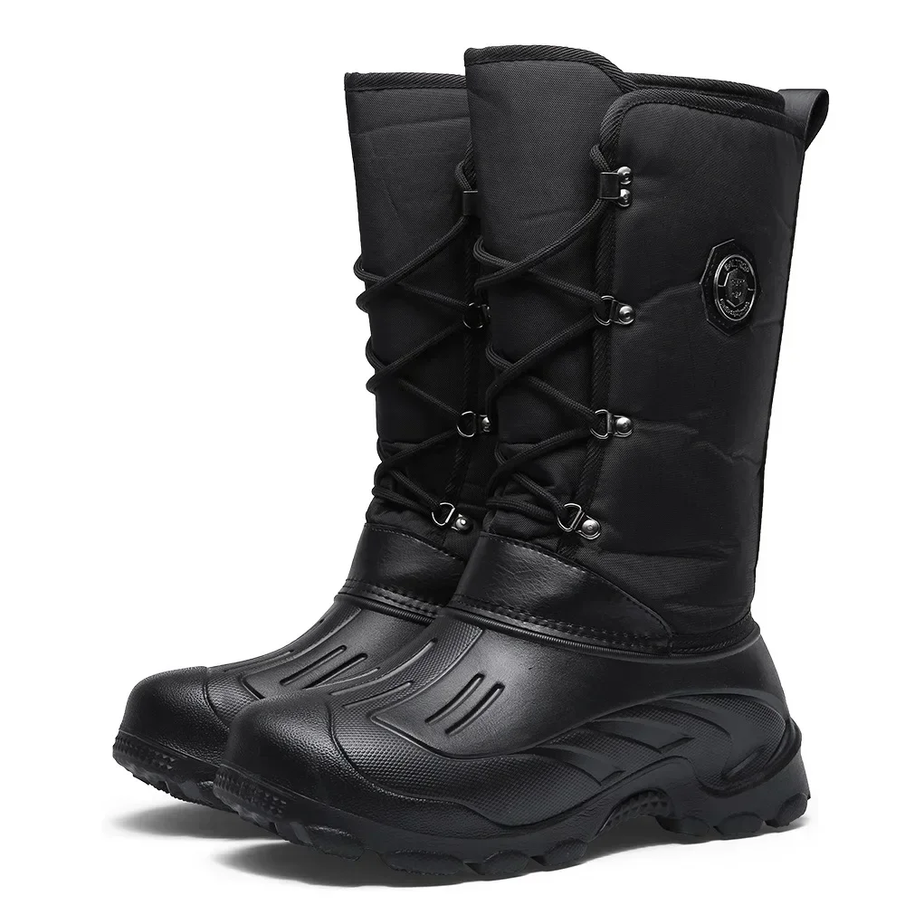New Big Tree camouflage men\'s shoes, high top snow boots, waterproof fishing boots, winter plush boots