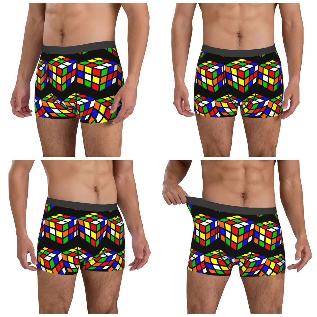 Boxer Underpants Shorts Magic Cube Panties Male Soft Underwear for Homme Man Boyfriend Gift