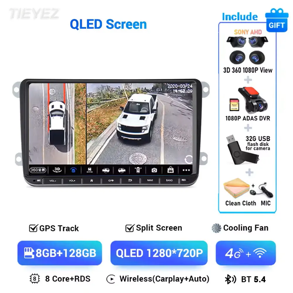 Android 15 Autoradio Speler voor VW Volkswagen Passat B6 GOLF 5 Scirocco Caddy Jetta Amarok Skoda Carplay Multimedia autoradio