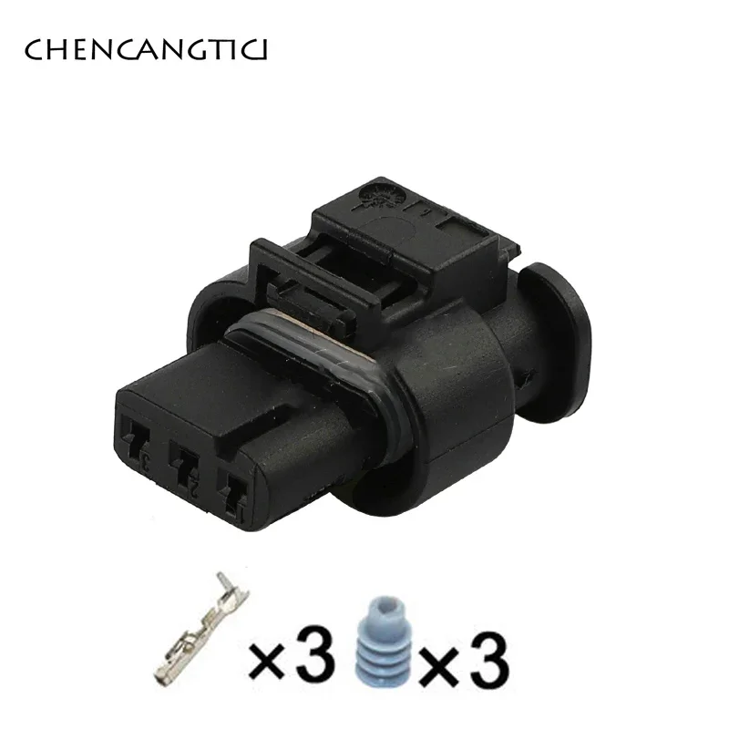 

2 Sets 3 Pin Electrical Automotive Plug Cable Waterproof Wire 1.2 MM Female Connector for VW 3C0973203 872-858-541