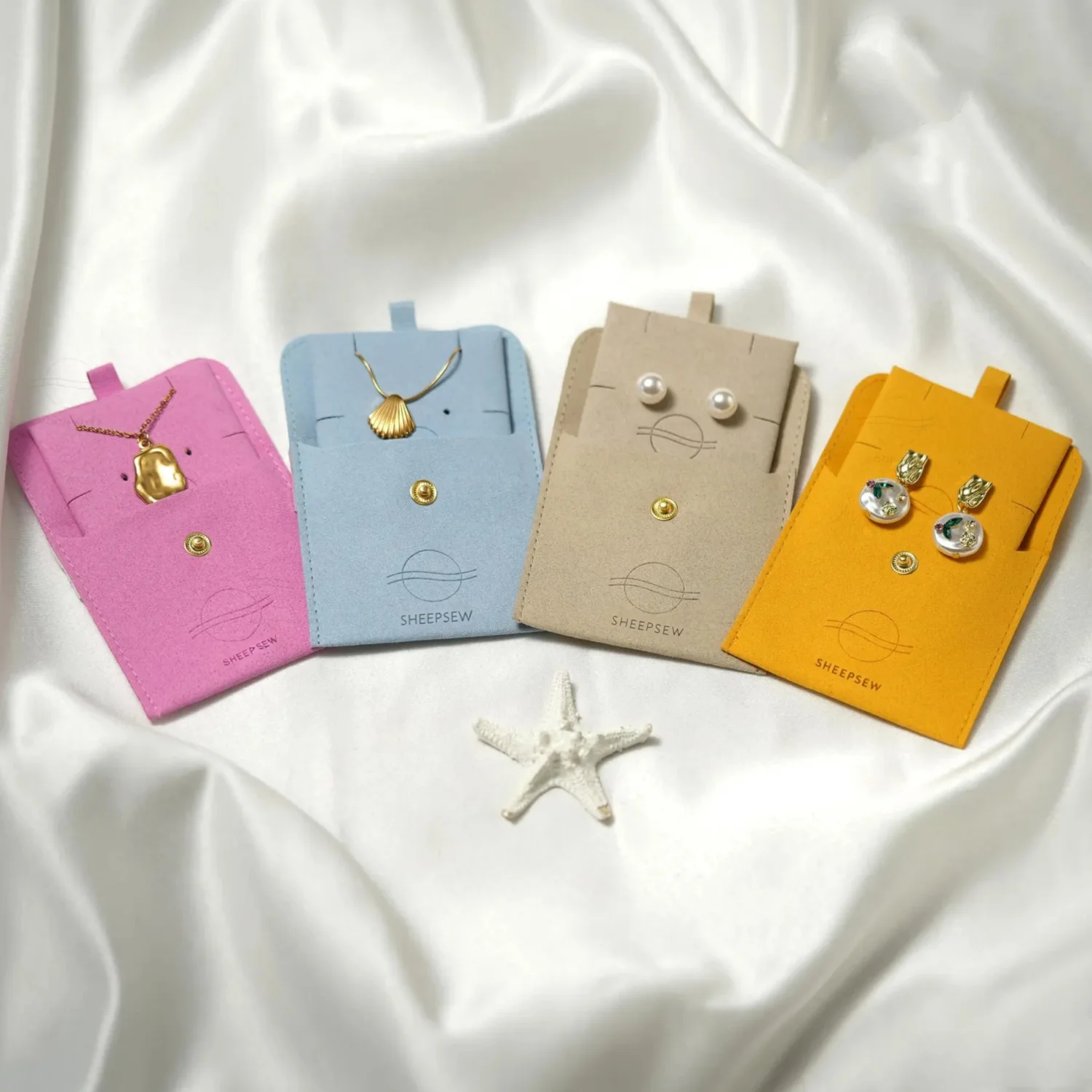 

50sets Luxury Custom logo Jewelry Packaging Pouches For Jewelry Businesses, Premium Business Logo Jewelry Bags, Necklace, Earrin