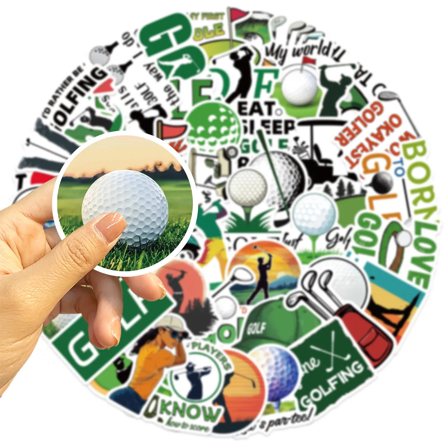 50PCS Cartoon Golf Graffiti Aufkleber Dekor Gitarre Notebook Gepäck DIY Wasserdichte Aufkleber